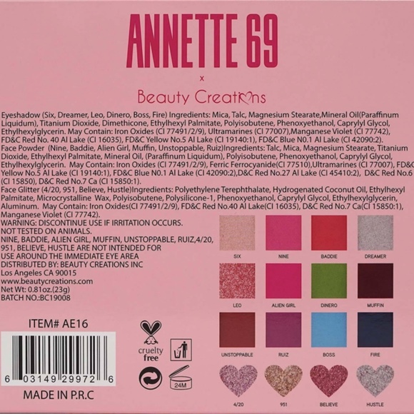 BEAUTY CREATIONS - ANNETTE 69 EYESHADOW PALETTE - 16 COLORS - Picture 3 of 4